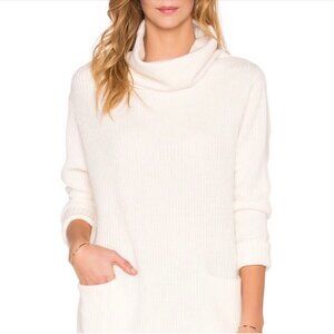 Vince 100% Cashmere Slouchy Tunic Cowl Neck Sweater Ivory Cream Size Medium